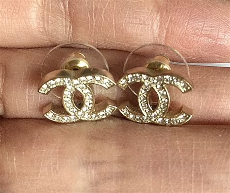 fake chanel cc logo stud earrings|authentic chanel cc logo earrings.